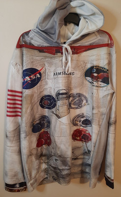 Neil Armstrong Apollo 11 NASA 3D Spacesuit Pullover Hoodie Men's 2X-Large--NWOT