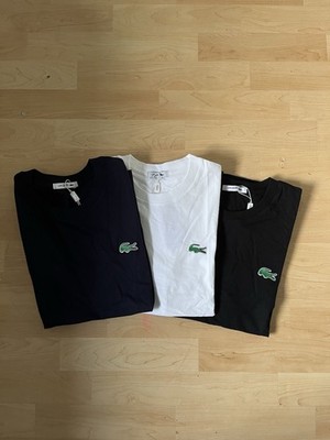 Lacoste Herren T-Shirt Regular Fit Schwarz Gr. M Kurzarm Rundhals Logo