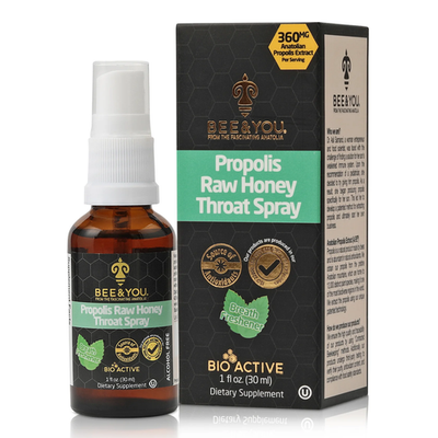 #ad BEE amp; YOU Propolis Raw Honey Throat Spray 1 oz Natural $13.99