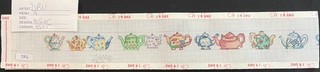 HP Needlepoint 18ct DBU Colorful Designs Tea Kettle Belt Green Blue Brown TP1