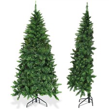 6ft Pre-lit PVC Artificial Half Christmas Tree 8 Flash Modes w/ 250 LED Lights