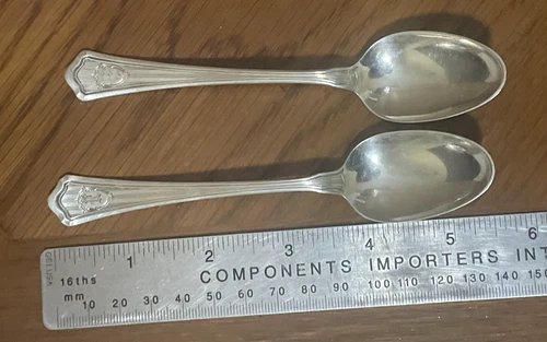 Sterling WALLACE Teaspoons  Mono Lot of 2   39 g