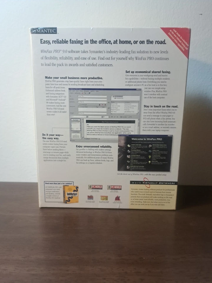 Symantec WinFax Pro Version 9.0 BRAND NEW FACTORY SEALED vintage Windows PC - Image 2 of 4