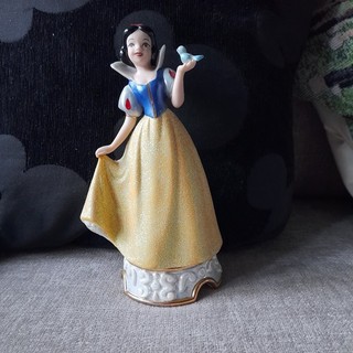 Disney Sri Lanka Snow White 7" Glitter Dress Ceramic Figurine With Blue Bird