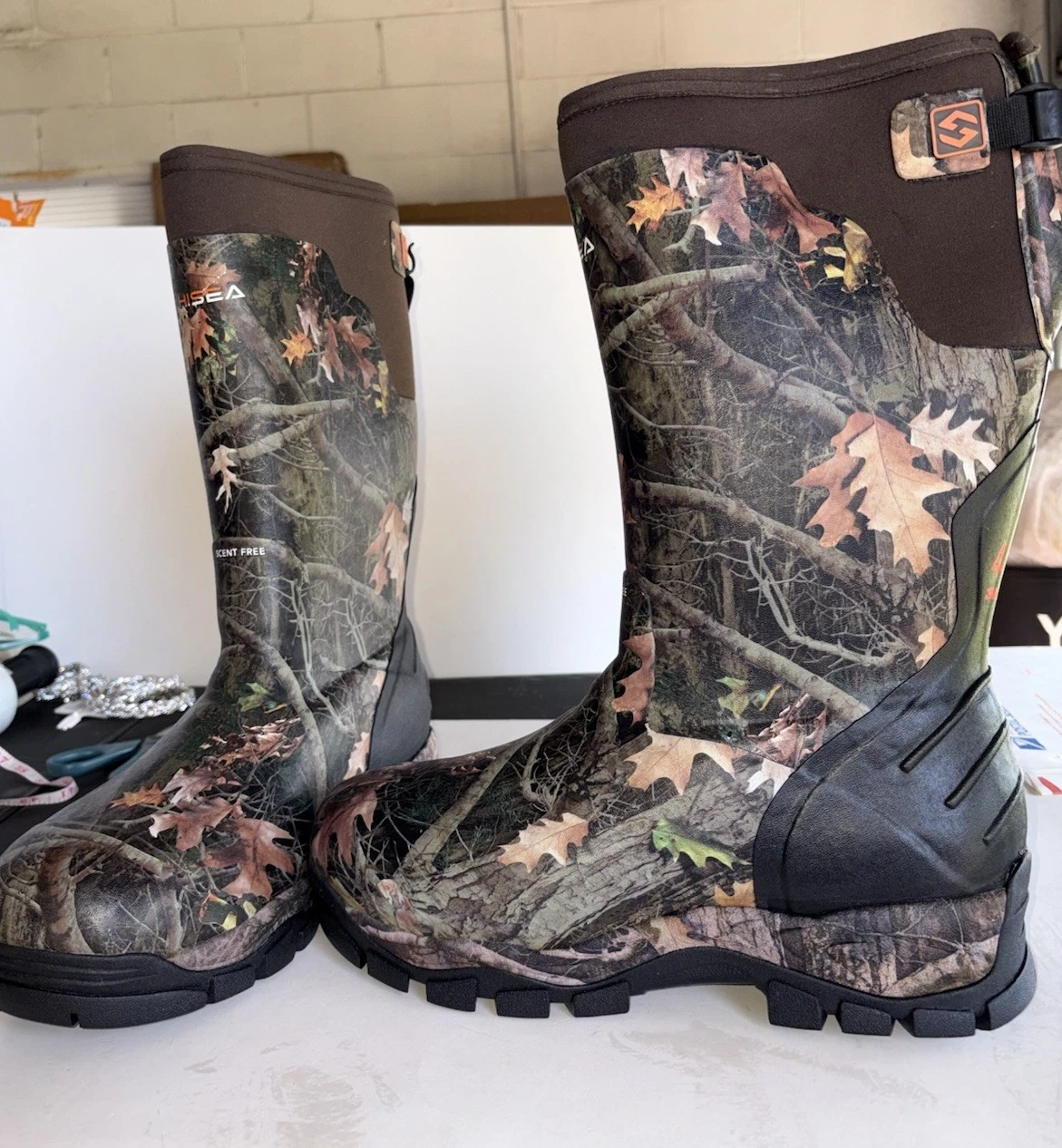 HISEA Men's Rain Boots Waterproof Insulated Fishing Hunting Farm Work Boots 13