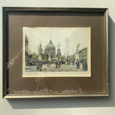 Original-Radierung  Berliner Dom , sign. R. Levy, Gerahmt