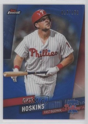 2019 Topps Finest Blue Refractor 10/150 Rhys Hoskins #30 sc2