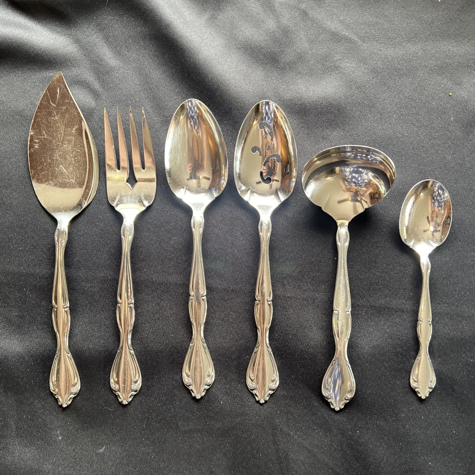 Oneida Community Cantata 6 Pc Serving Set Stainless Flatware Vintage
