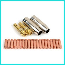 24PCS Mig Welding Nozzle Welder Torch Nozzles Consumables Gold Tip Holder Con...