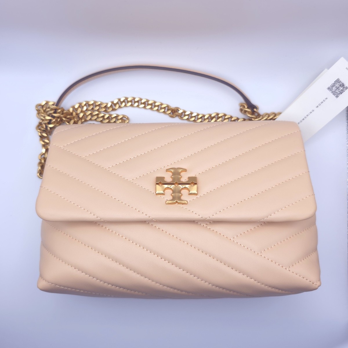AUTH Tory Burch Kira Chevron Small Convertible Shoulder Bag