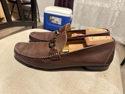 Salvatore Ferragamo David Gancini Bit Leather Loafers US 11