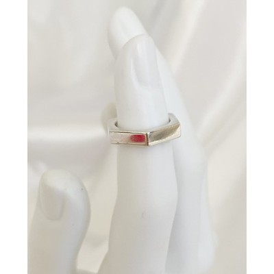 GUCCI Trademark Hexagon Ring Signet Style Sterling Silver Unisex Limited Edition