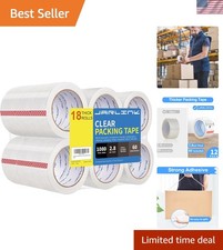Durable Heavy-Duty Clear Packing Tape - 18 Rolls, 60 Yards Each, Waterproof
