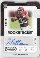 Jaret Patterson RC 2021 Contenders Rookie Ticket Stub #263 /32 Auto Washington