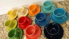 Fiestaware Fiesta Ware tea cups & saucers, 2013 colors - never used, HLC no chip
