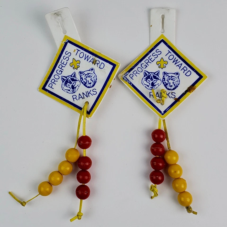 Vintage Cub Scout Lot 2-Belts Rank Badges and Pine Wood Derby Bronze Award - Image 2 of 4