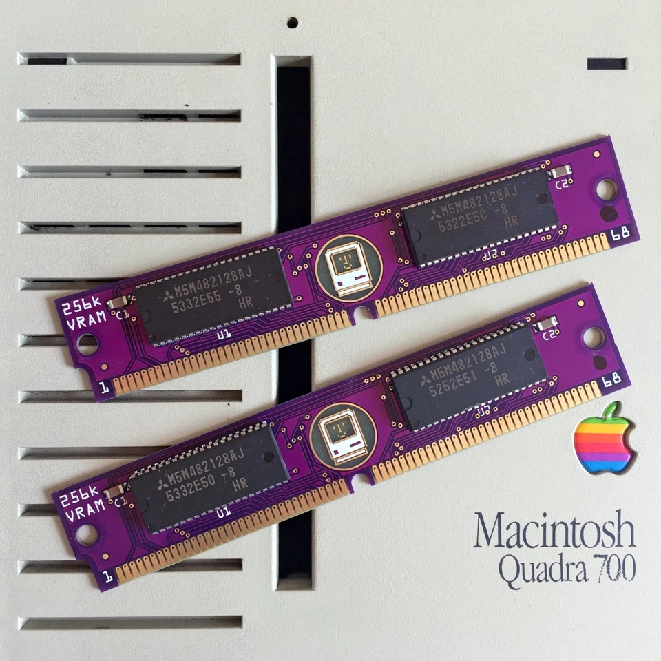 1pcs PurpleRAM new 68pin SIMM 256k 80/70ns VRAM memory Apple Macintosh computers - Image 2 of 4