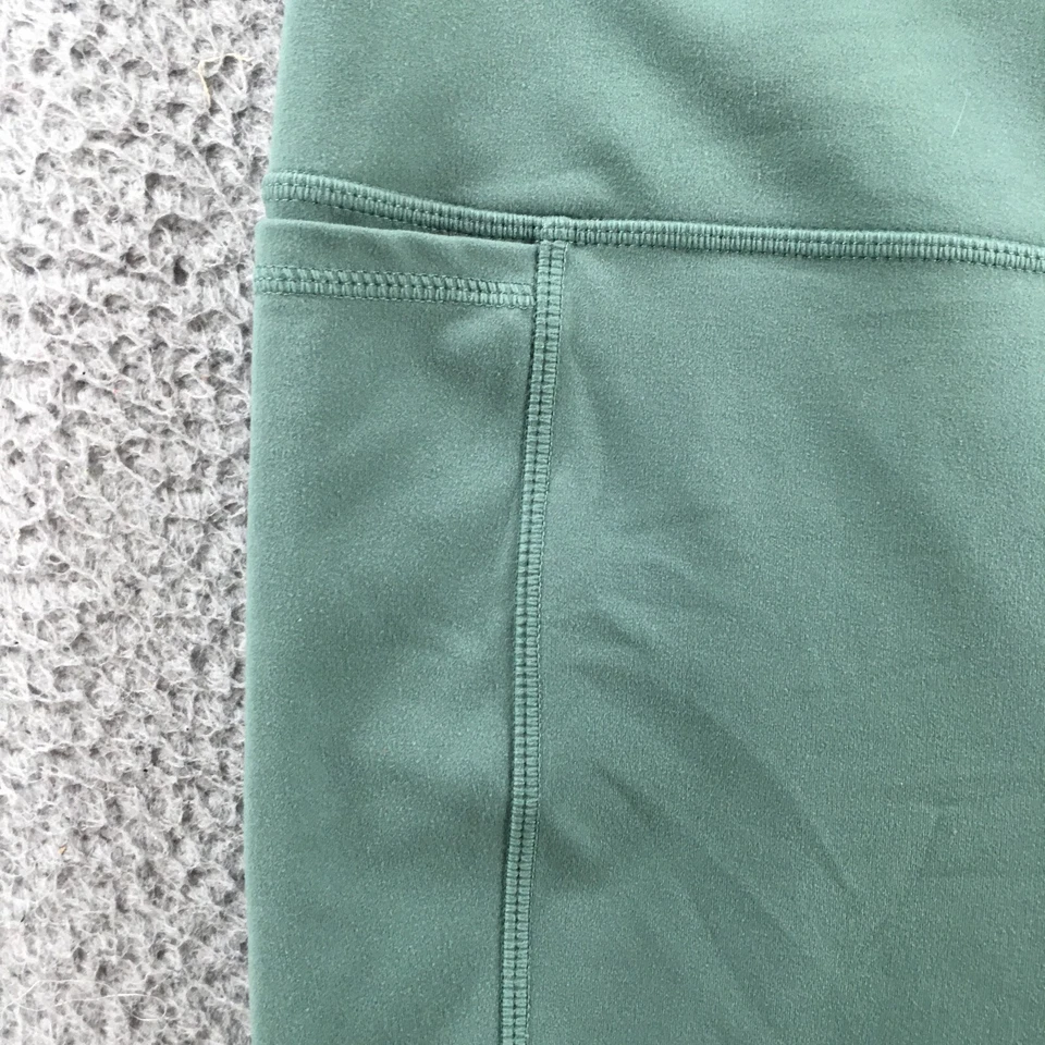 Leggings Reebok Capri para mujer XL (real 33x24) verde tiro alto cintura elástica Foto 4 de 4