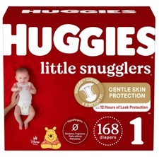 Little Snugglers Baby Diapers - Size 1 - Count 168 8-14 lbs 