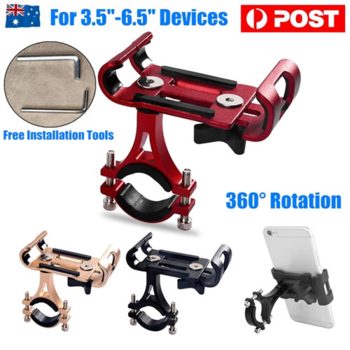360° Rotate Aluminum Bike Bicycle Handlebar Mobile Phone Holder Mount Universal - Picture 1 of 15