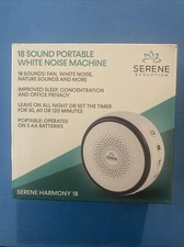 Serene Evolution White Noise Machine 18 Soothing Sounds, Portable, 3 AA Battery
