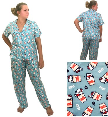 NWT Sanrio Hello Kitty & Cup Noodles Plus Size Soft Pajama Set, 1X