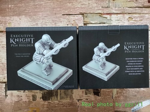 Desktop Decoration Half kneeling Executive Knight Pen Holder Stander Stift Gift - Picture 3 of 7