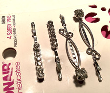 Conair Sophisticates Rhinestone Bobby Pins, 4-Count- Brand New Set in Package  