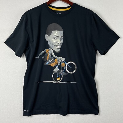 Nike KD T-Shirt Men's XL Kevin Durant Caricature Bicycle Black Tee