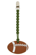 Mud Pie Baby Boy Football Clip On Silicone teether 10" x 3 1/2" NEW