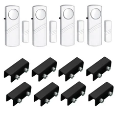 KERUI 4 Wireless Sensor Door Window Burglar Alarm & 8 Window Locks with Key