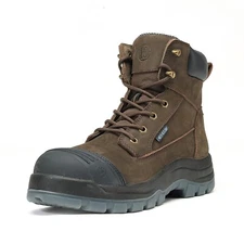 Brown 6" Composite Toe Work Boots Non-Slip Puncture-Proof Safety Boots