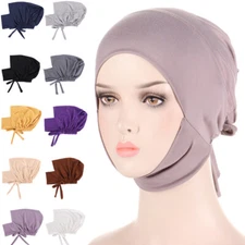 Plain Women Muslim Underscarf Hijab Inner Cap Ninja Chemo Hat Head Wrap Scarf