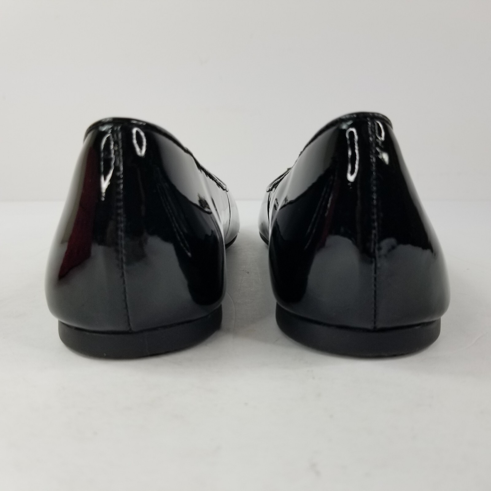 Tory Burch Claire Ballet Flat Shoes Sz 9.5 Patent Leather Black Gold Logo New thumbnail 13