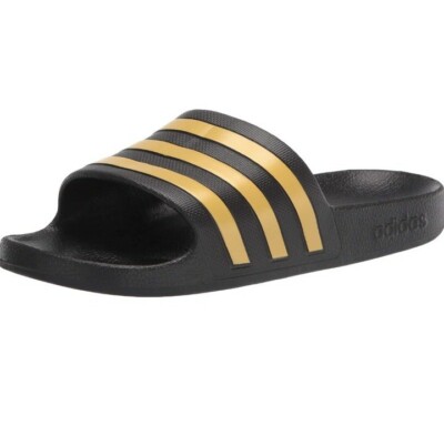 Adidas Men\'s Adilette Aqua Black & Gold Slides - Size 12 - New in Box s-l400.jpg main image 3