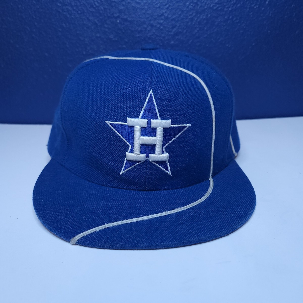 Houston Astros Fitted Baseball Cap Hat 3/8 Blue Cooperstown