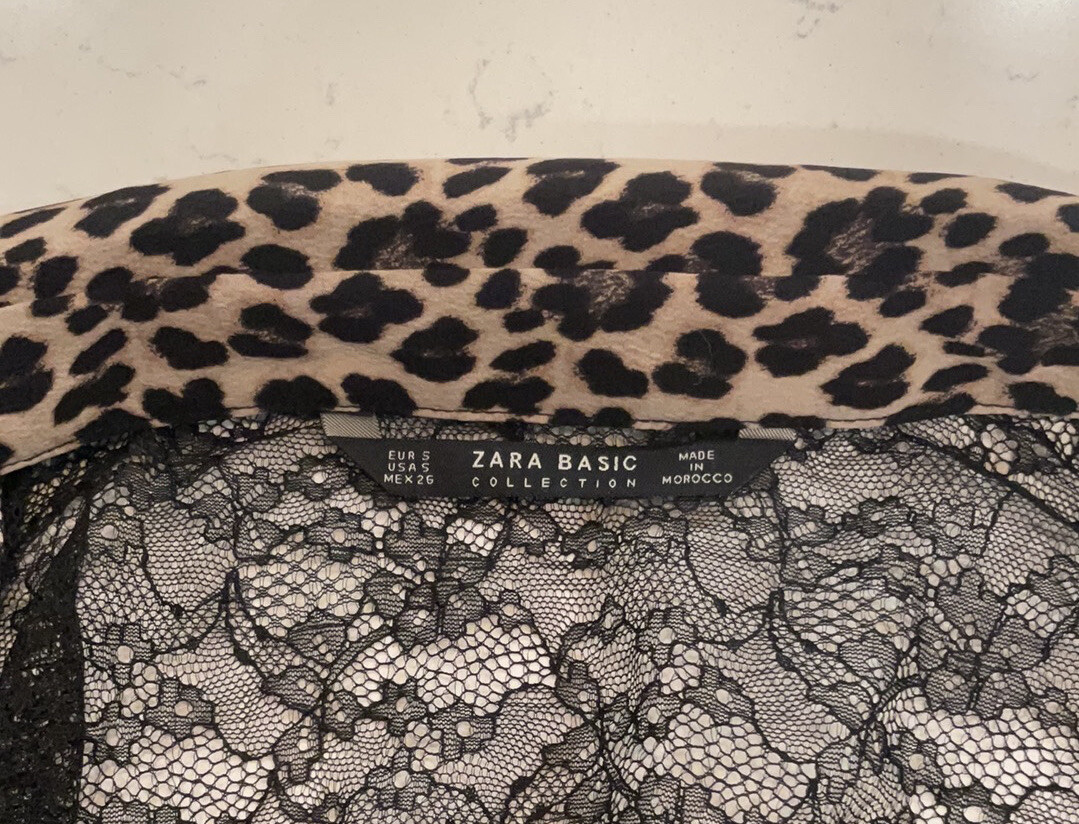 ZARA BASIC Leopard Print Button Front Long Sleeve… - image 6