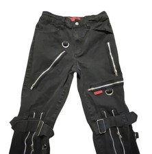 Tripp NYC Pants Womens Sz 30/11 Black Chain Zippers D Ring Goth Grunge Y2K Retro
