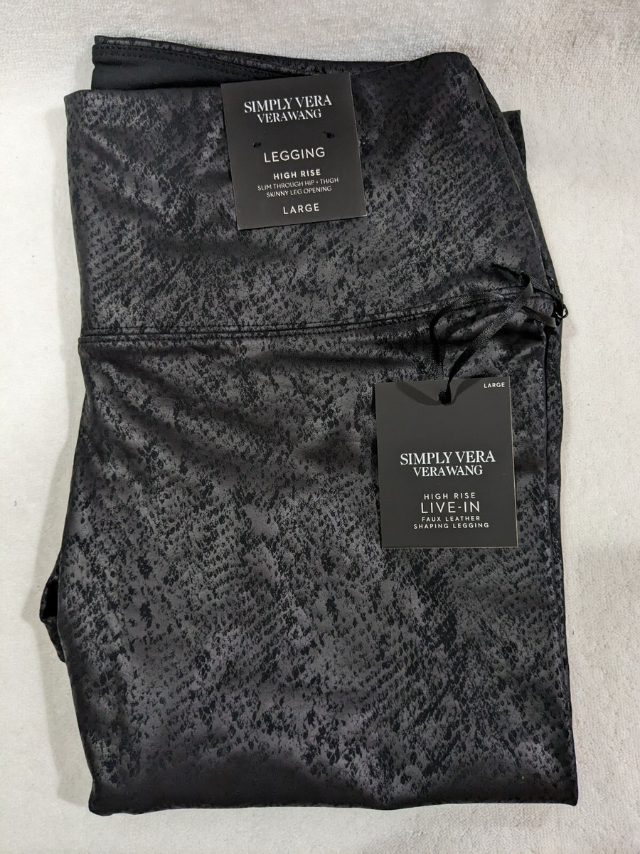 Simply Vera Wang Women Black Snakeskin HR Faux Leather Simply Vera Wang Women Black Snakeskin HR Faux Leather