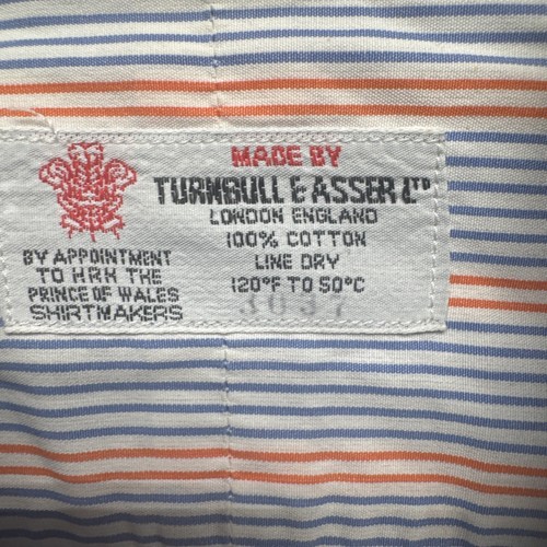 Turbull & Asser Men’s 15.5 Shirt Pink Blue Stripe Old Money Tailored Luxury Fit - Picture 2 of 7