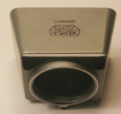 Vintage Leica   silver chrome Summar E. Leitz New York Lens Hood