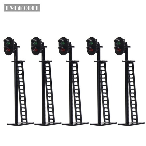 JTD03 5pcs Model Railway 2-Light Block Signal Green/Red HO Gauge 6cm 12V LED - Picture 6 of 6