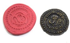 Vintage Beautiful Sheshnag Pattern Round Mould Stamp Dye Collectible. G46-214