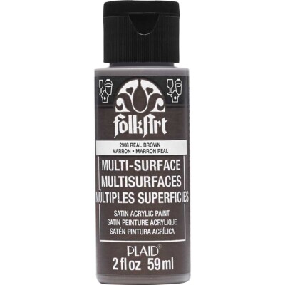 FOLKART REAL BROWN METALLIC ACRYLLACK 59ml MULTI SURFACE 2908