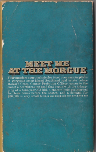 Meet Me At The Morgue Ross Macdonald 1972 paperback pulp mystery e7 - Imagen 2 de 12