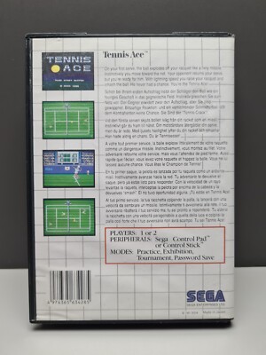 Jeu Tennis Ace Pour Sega Master System - Complet En Boîte (CIB), Bon état, édition Japonaise