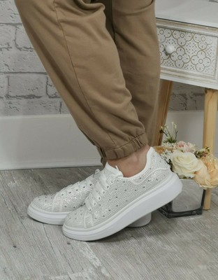 ladies flatform trainers