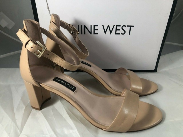 A5411 Women's Nine West Elisabeti White Leather Heeled Sandal 13 M for sale online | eBay