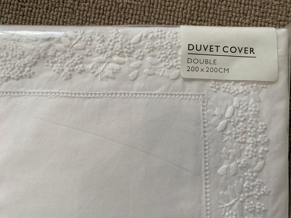 The White Company Adeline Double Duvet Cover And 2 Oxford Pillow Cases