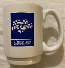 Vintage Sky Way Freight 4.5” White Coffee Mug Union Pacific Corporation